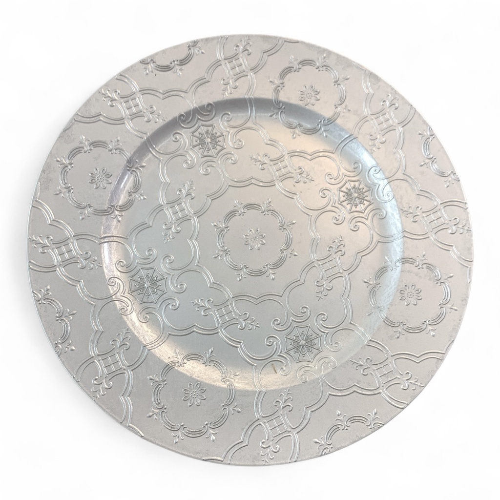 PLATO BASE PLATEADO REDONDO 33CM.