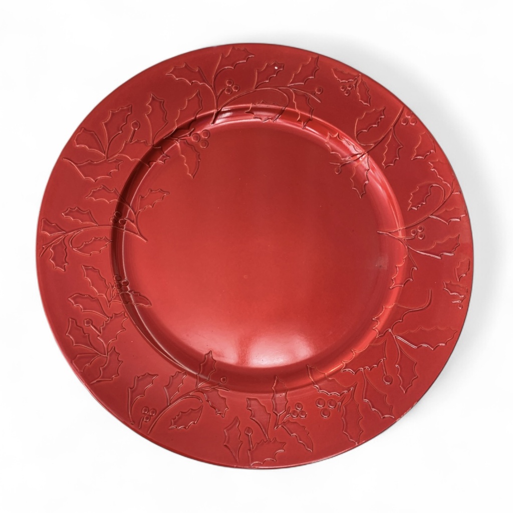 PLATO BASE ROJO REDONDO