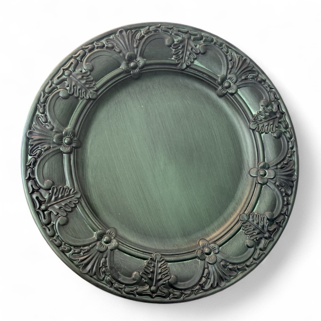 PLATO BASE VERDE. REF: ES22608 33CM