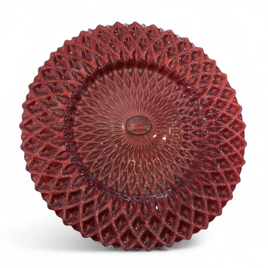PLATO DECORATIVO VIDRIO REF. 1Y33C94 ROJO