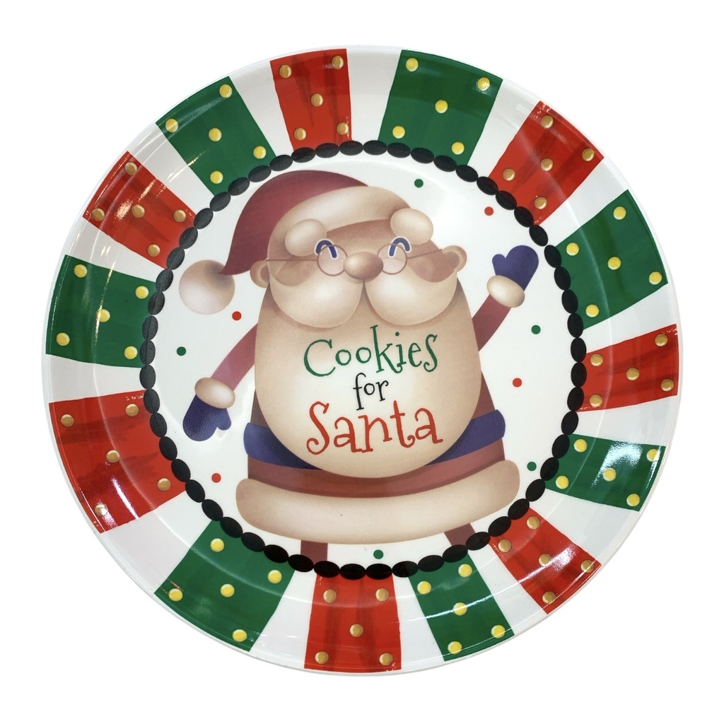 PLATO NAVIDEÑO PAPÁ NOEL 26CM COOKIES FOR SANTA