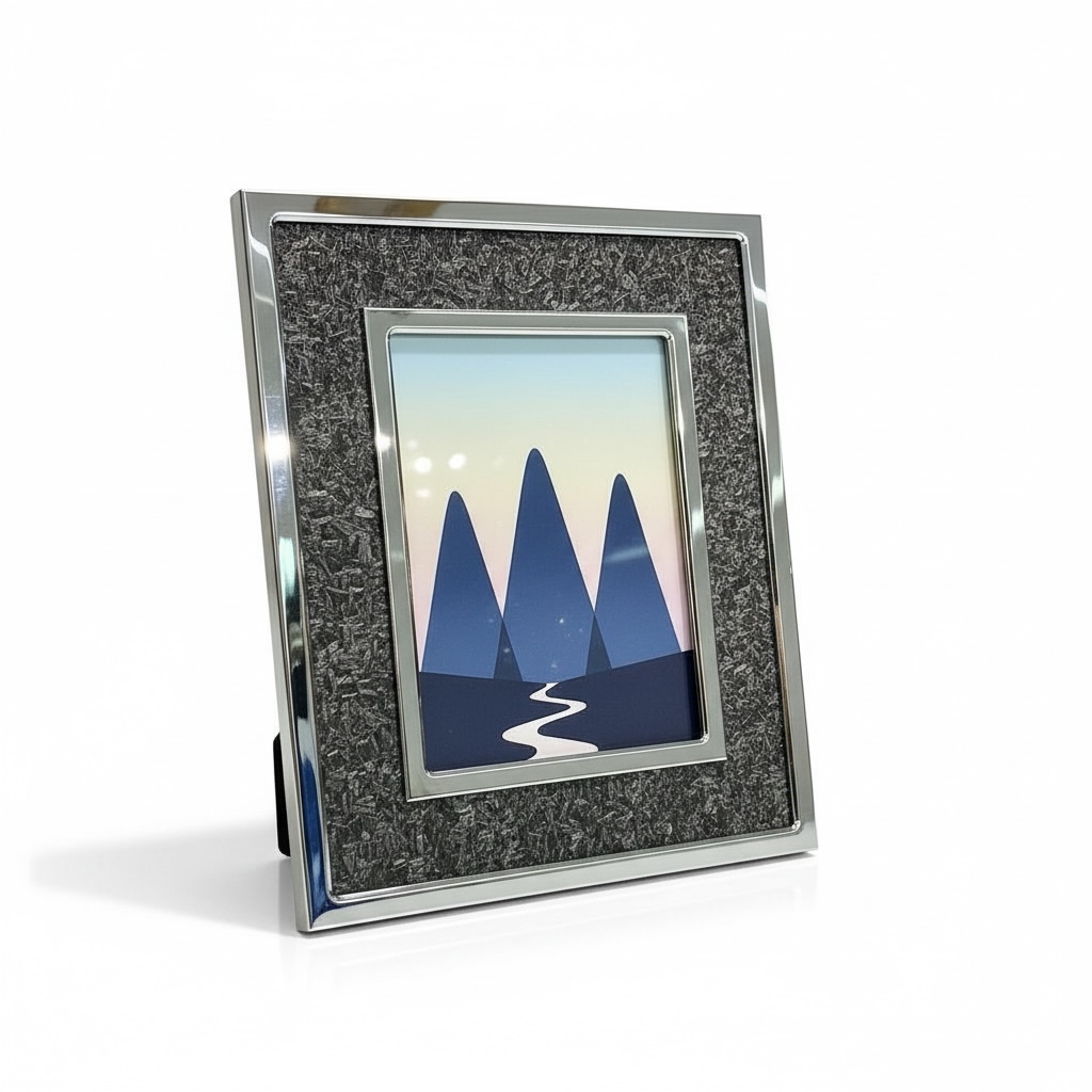 PORTA RETRATO PLATA MARCO OSCURO 10X15CM 