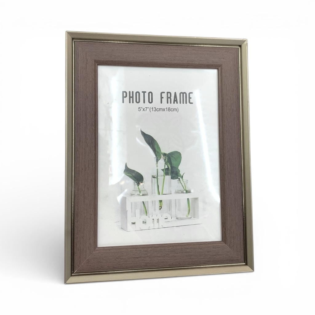 PORTARETRATO MADERA BORDE PLATA 5X7