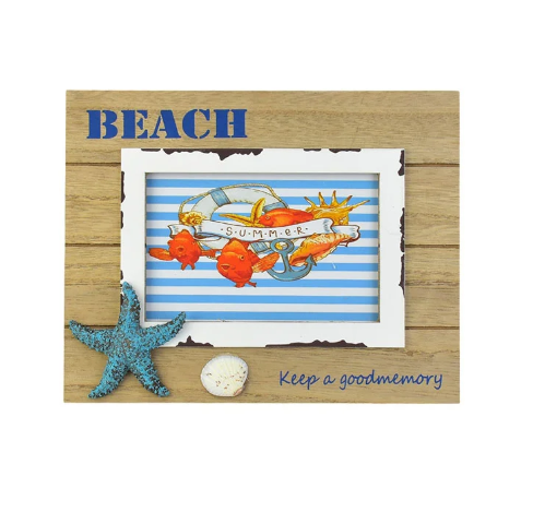 PORTARETRATO DE MADERA PLAYA 10X15CM 4X6” 