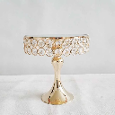 PORTA TORTA CRISTALES DORADO 21X20CM