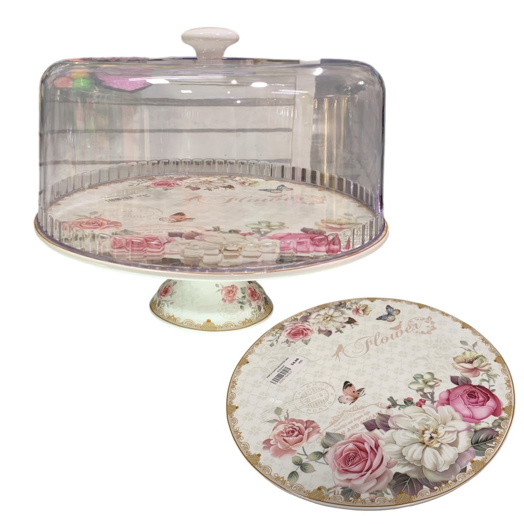 PORTA TORTA DE PORCELANA 30.5X9.5CM