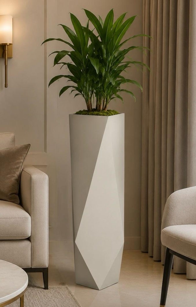 PORTAMACETA DE RESINA BLANCO MATTE 38*100CM