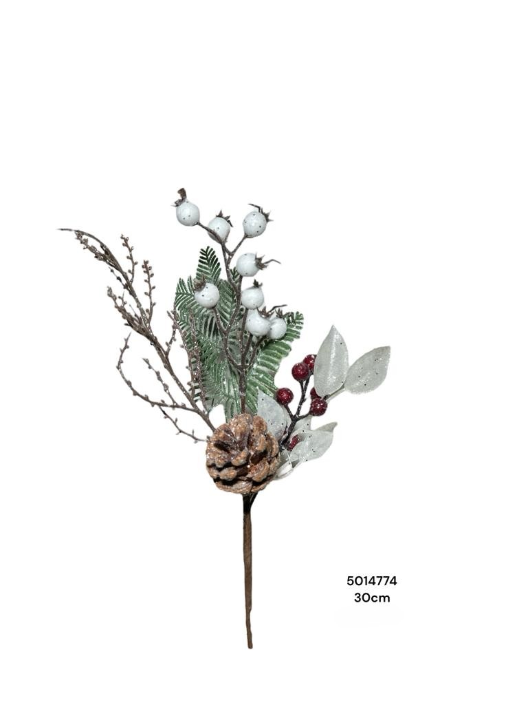 RAMA CEREZA FRUTOS ROJOS/BLANCO 30CM