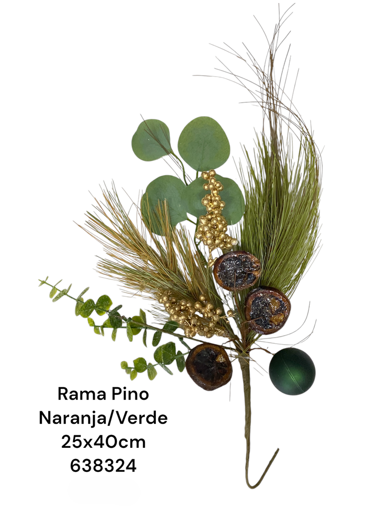 RAMA PINO C/NARANJA Y BOLITA 40CM