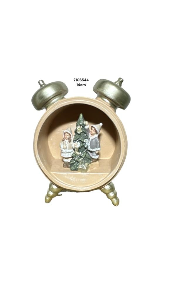 RELOJ CON ARBOL Y LUZ 14CM