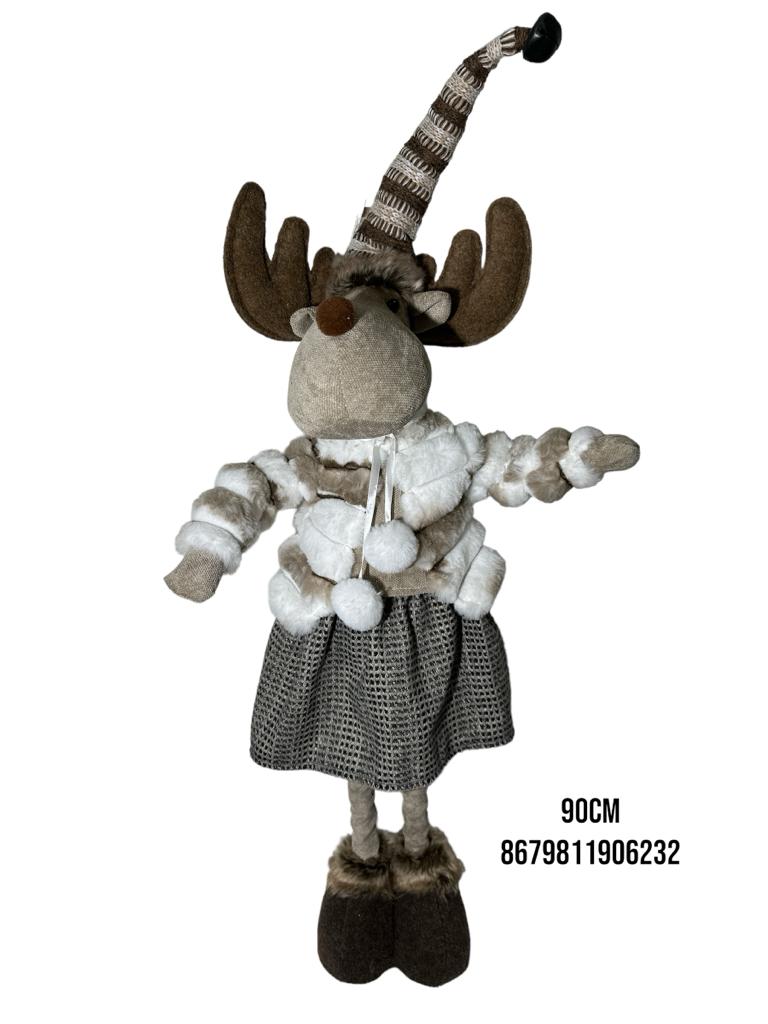 RENO CON CHOMPA CAFE/BLANCO 90CM