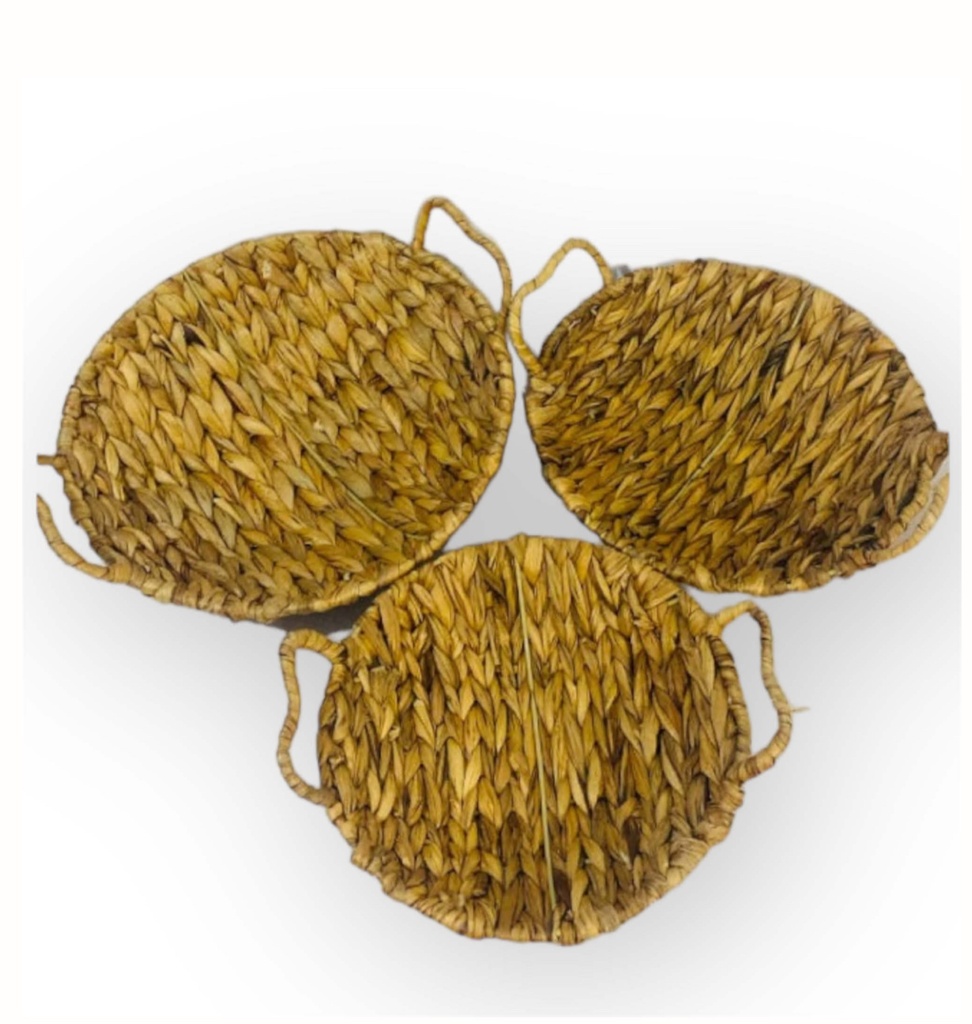 SET 3 CENTROS DE YUTE REDONDOS