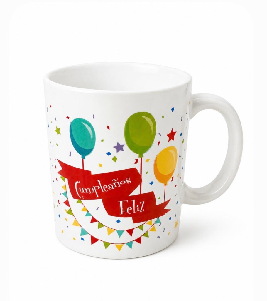 TAZA FELIZ CUMPLEAÑOS 8X10CM.
