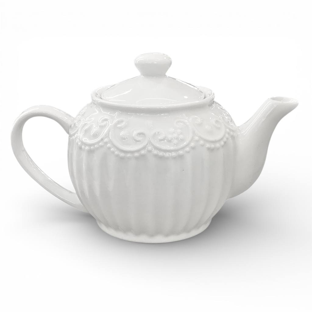 TETERA DE PORCELANA BLANCA VINTAGE PEQUEÑA REF:FD002/054662 500ML