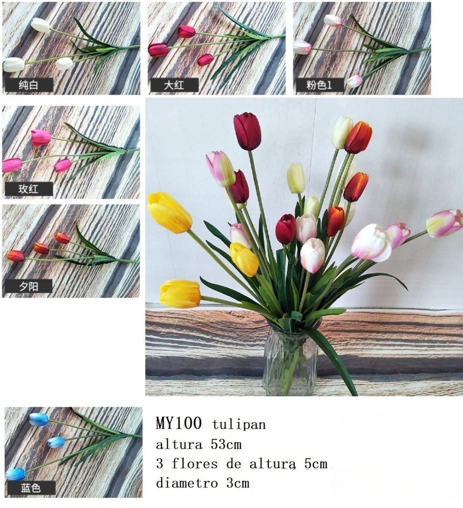 TULIPAN  55CM * 3 FLORES
