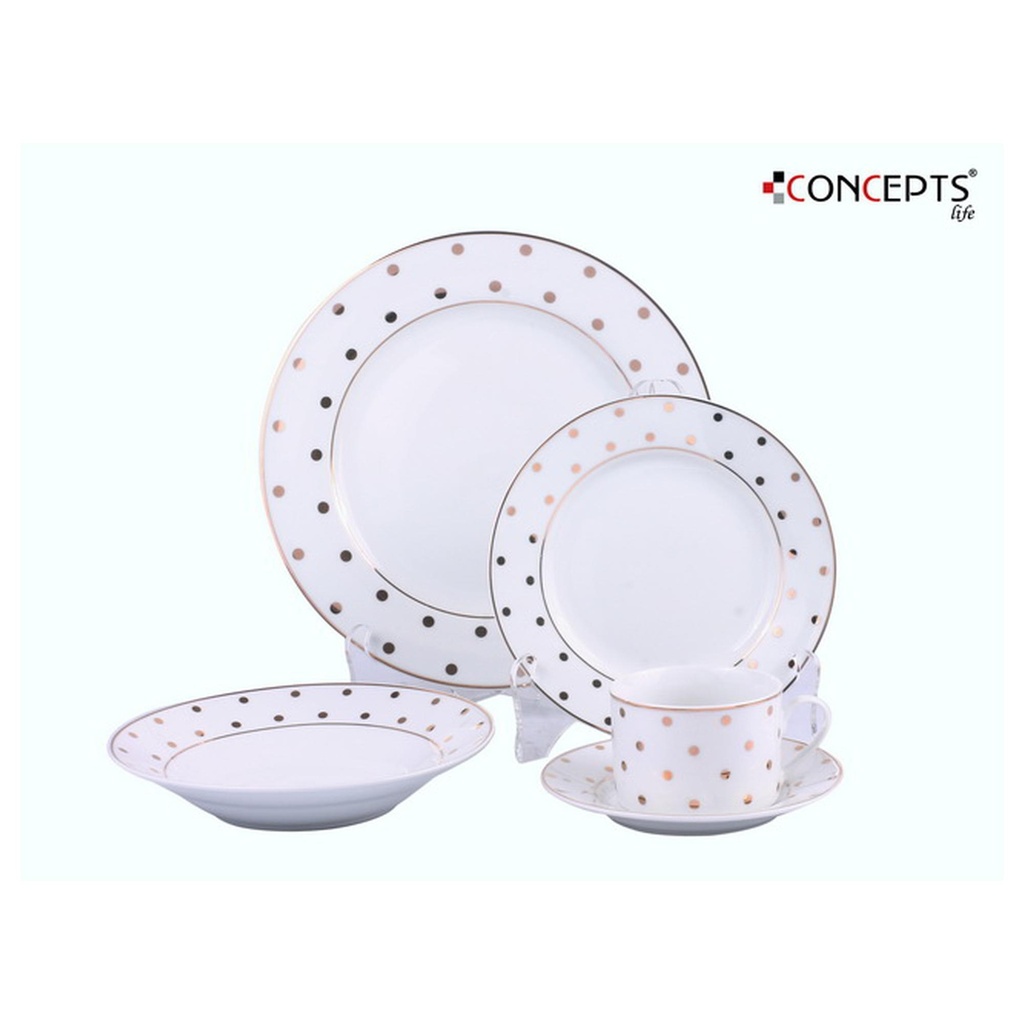 VAJILLA PUNTOS 20 PZAS 4PUESTOS