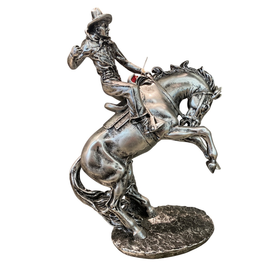 VAQUERO PLATEADO POLIRESINA 38CM