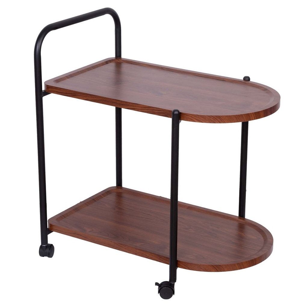 MESA MÓVIL ESTILO MADERA 2 NIVELES 65X35X60 CM