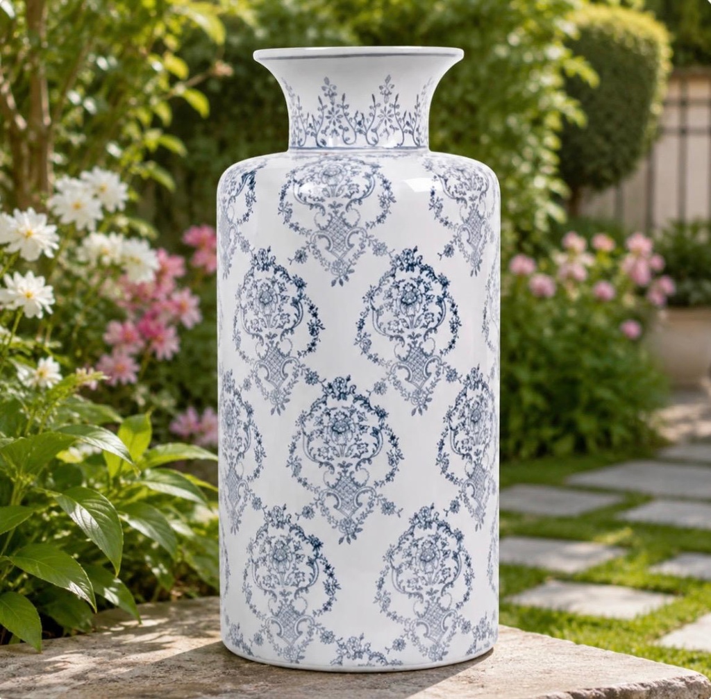 PT71-012 FLORERO CERAMICA CELESTE 18X41CM