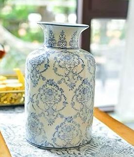 PT71-011 FLORERO CERAMICA CELESTE 18X31CM