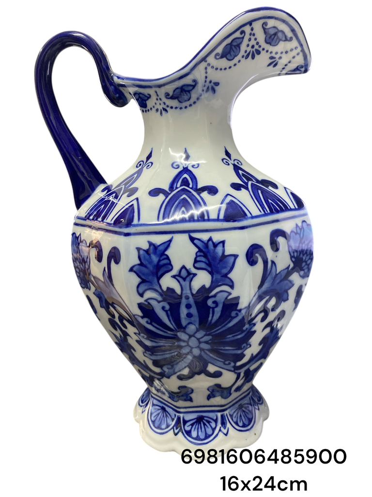 PT71-016 JARRA PORCELANA AZUL 16X24CM