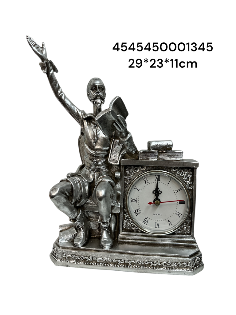 CS8180049 ADORNO QUIJOTE C/ RELOJ 29*23*11CM