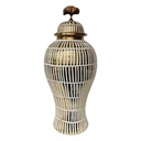 JARRON GINGER DORADO DE PORCELANA  Ø19X43CM