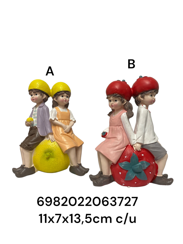 SC6372 ADORNO PAREJA FRUTA 11X7X13.5CM