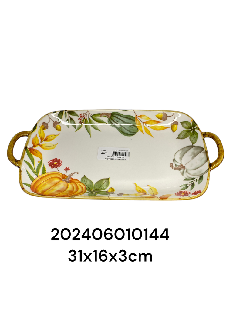 SC15690 FUENTE CERAMICA CALABAZA 31X16X3CM