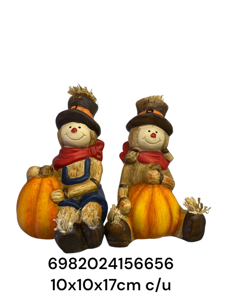 SC15665 ESPANTAPAJAROS CON CALABAZA 10X10X17CM