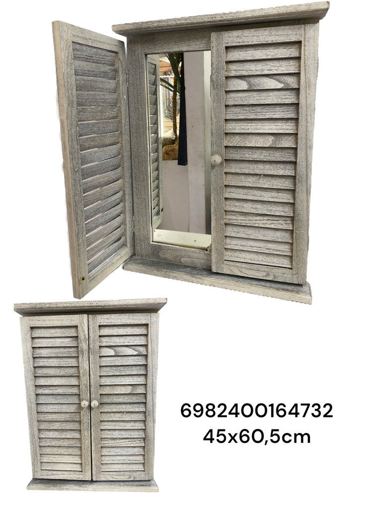 SC16473 VENTANA MADERA ESPEJO CENIZA VINTAGE 45X60.5CM