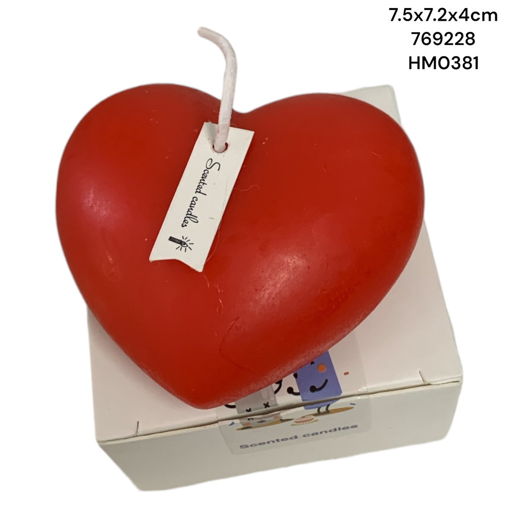 VELA CORAZON DECOR 7.5X7.2X4CM HM0381