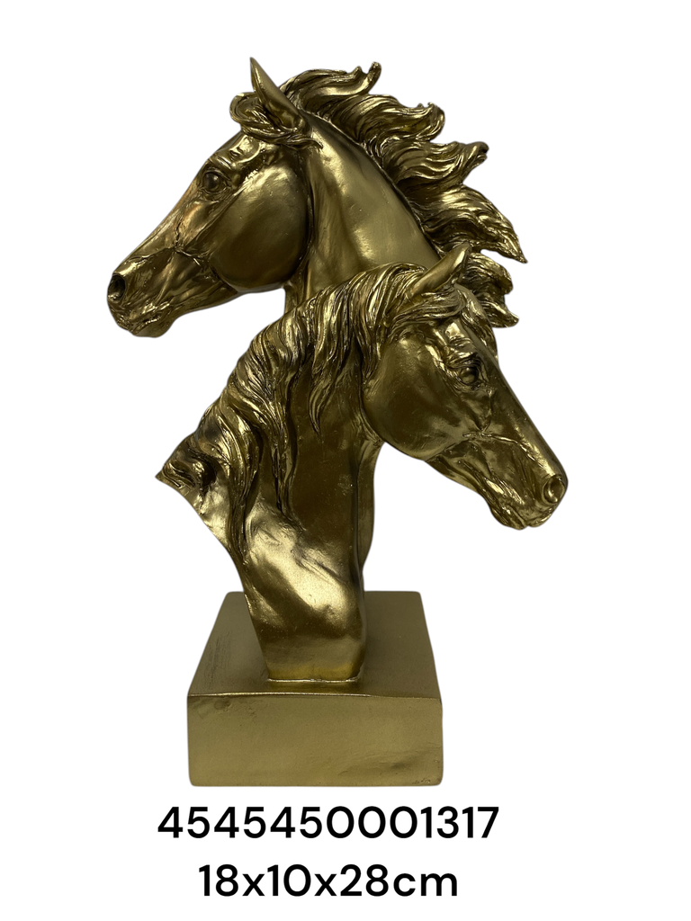 CS8180021 CABALLOS BUSTO DORADO 18C10C28CM