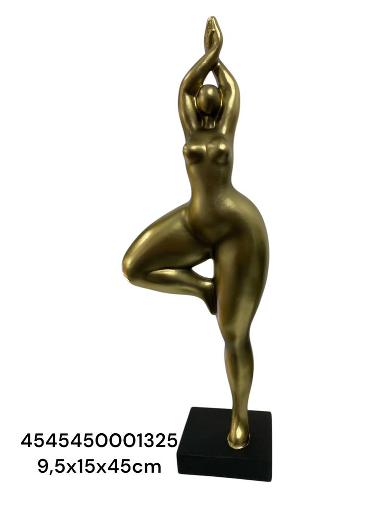 ESCULTURA MUJER BOTERO DORADO 9.5X15X45CM CS8180029 