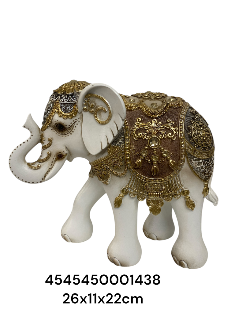 CS8020440 ELEFANTE CAFE/BLANCO 26X11X22CM