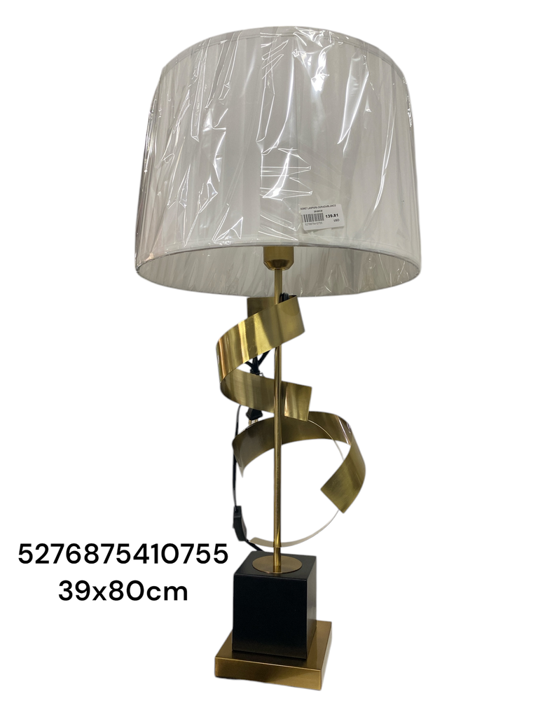 LAMPARA DORADA/BLANCO 39X80CM CS20627 