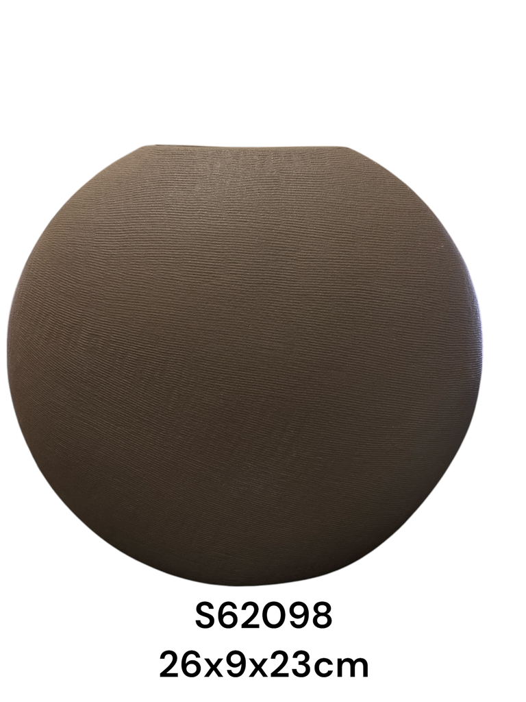 FLORERO MOON DE CERAMICA COLOR CHOCOLATE 26X9X23CM