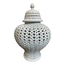 JARRON GINGER BLANCO CALADO CERÁMICA 32X50CM S40158