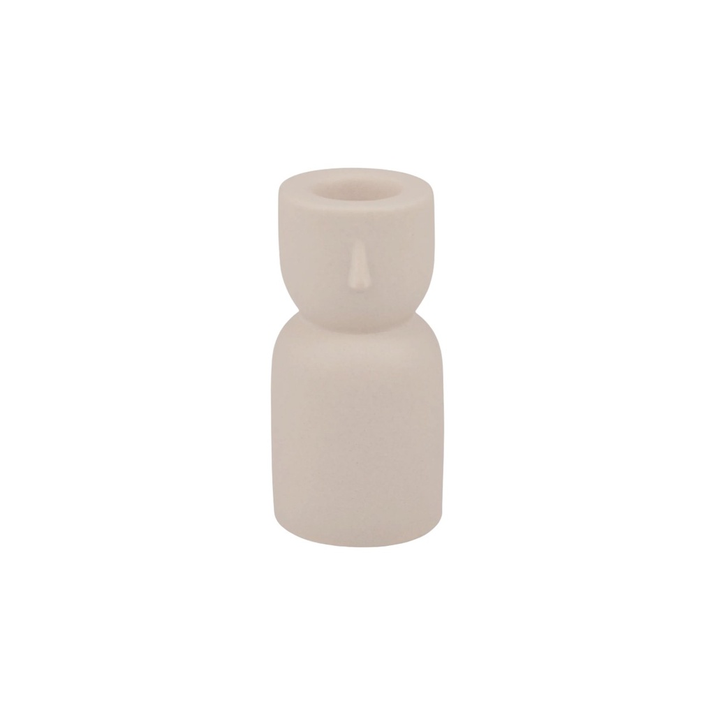 DL23564-3 CANDELABRO CERAMICA TONO ARENA 4.7X9.6CM