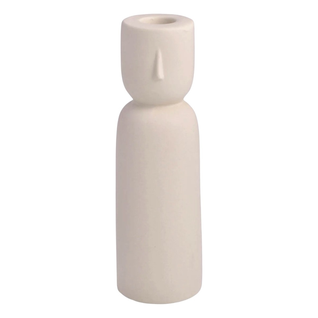 DL23564-1 CANDELABRO CERAMICA TONO ARENA 6.3X20.3CM