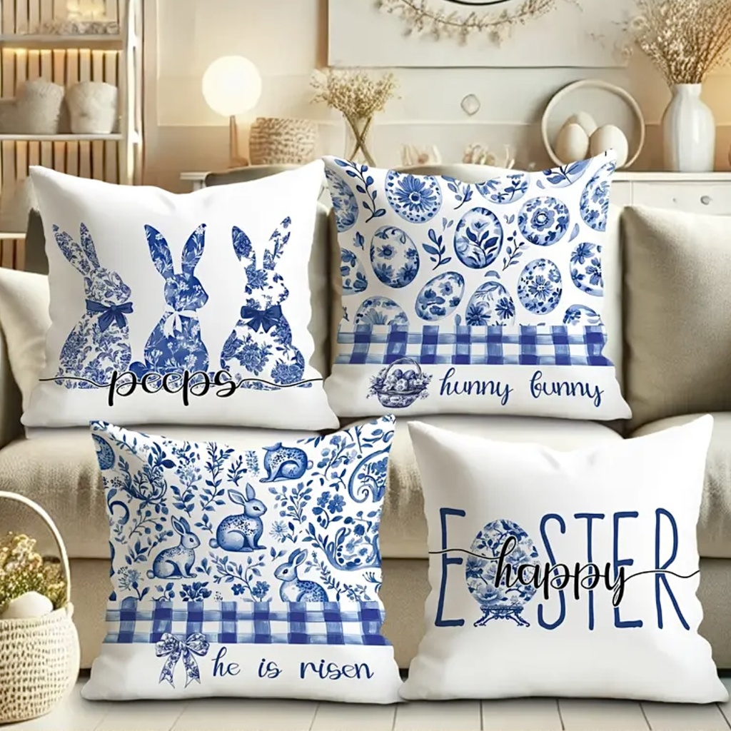 FORRO DE COJIN PASCUA BLUE DECOR 45X45CM