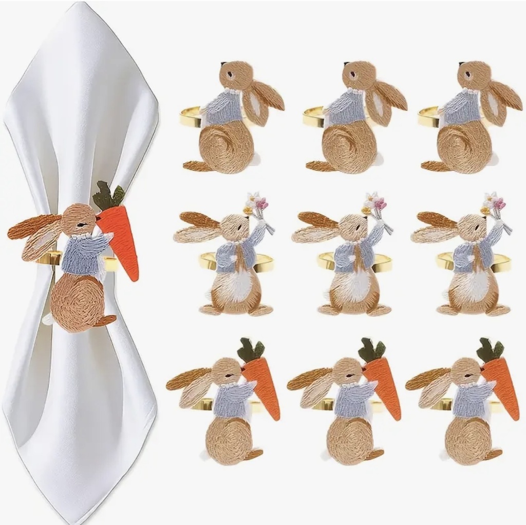 ARO DE SERVILLETA PASCUA CONEJOS 6.2X5CM