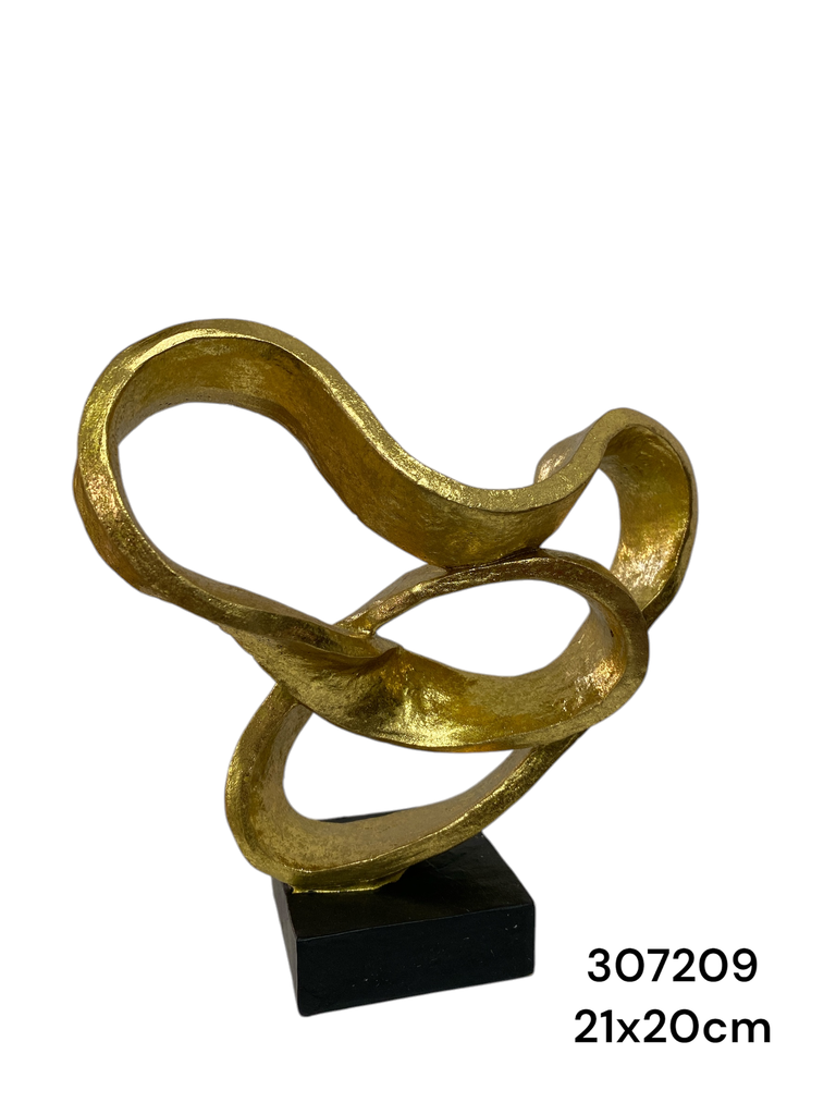 XL-170095 ADORNO ABSTRACTO DORADO RESINA 21X20CM