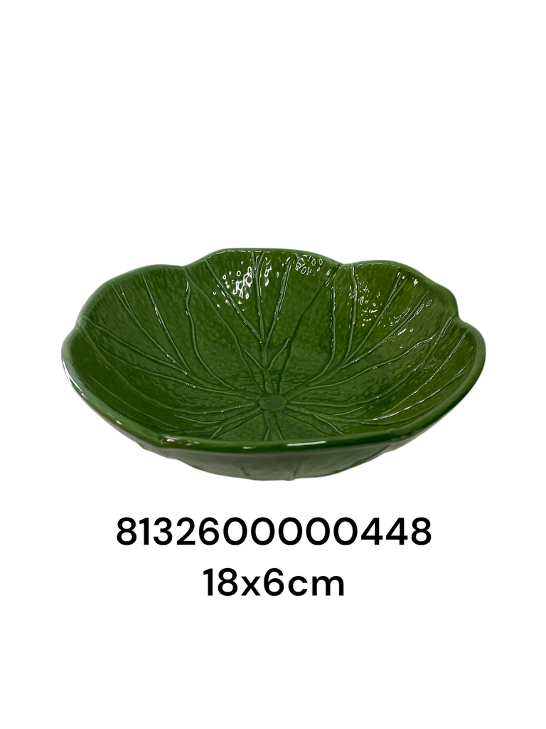 IC1292-08 POZUELO GRANDE CERAMICA VERDE REPOLLO 18X6CM