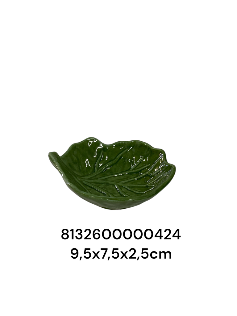 MINI POZUELO CERAMICA VERDE REPOLLO 9.5X7.5X2.5CM IC1292-06