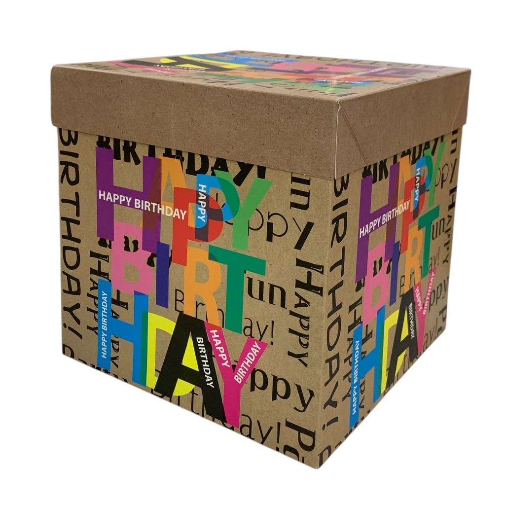 CAJA DE REGALO HAPPY BIRHTDAY 20X20CM  IC860-36