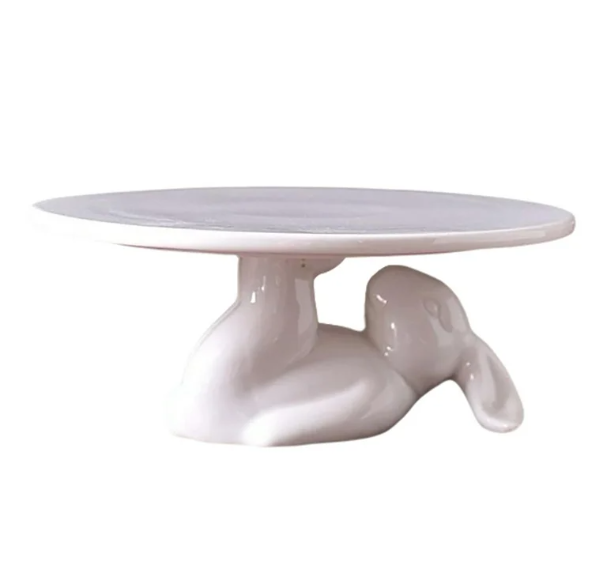 PORTA TORTA CERAMICA CONEJO PASCUA 29X8CM