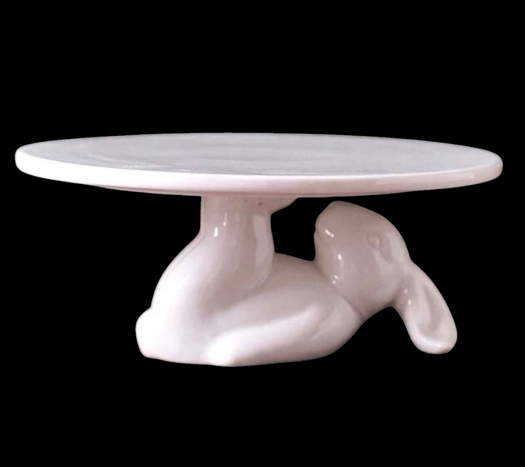 PORTA TORTA CERAMICA CONEJO PASCUA 29X8CM