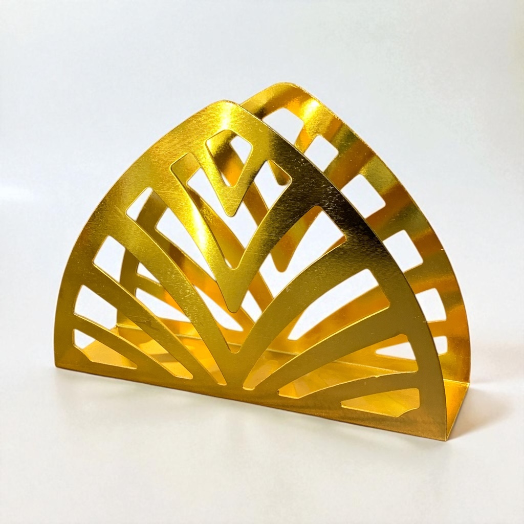 S40475  SERVILLETERO DE METAL DORADO  13.5X10CM