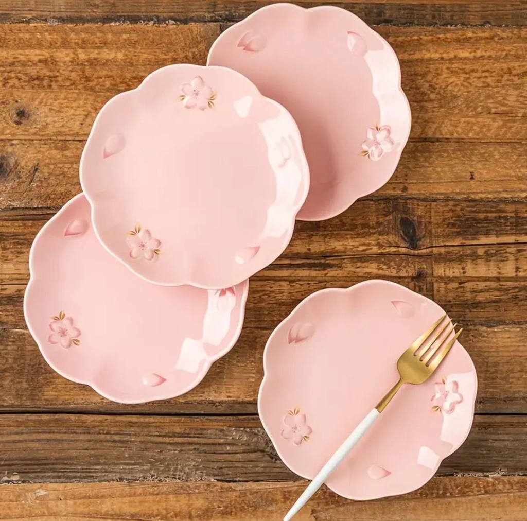 PLATO DE CERAMICA ROSA 15.3CM